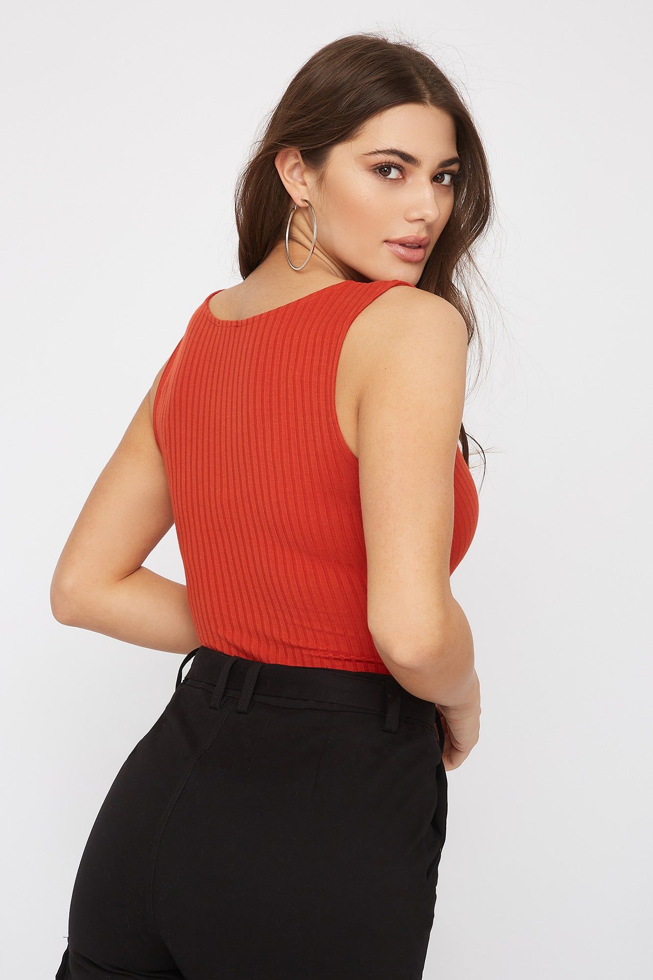 Ribbed V-Neck Sleeveless Bodysuit sold by Urban Planet product image thumbnail 2