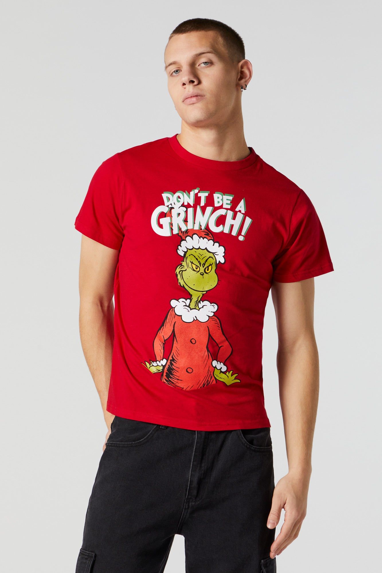 Don't Be A Grinch Xmas Graphic T-Shirt sold by Urban Planet