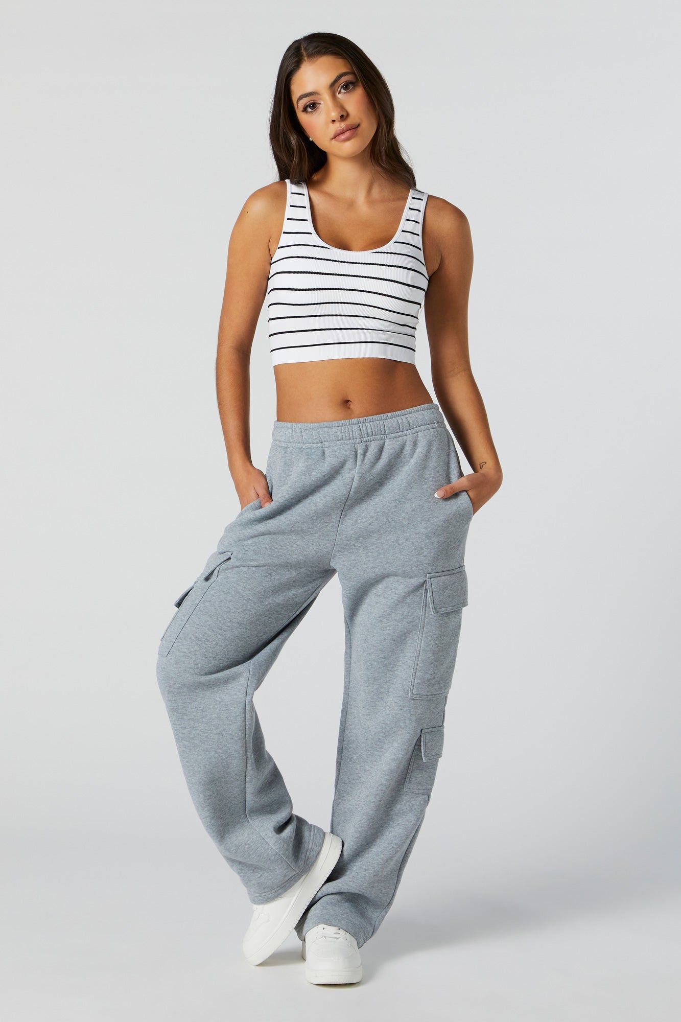 Striped Seamless Scoop Neck Cropped Tank sold by Urban Planet product image thumbnail 3