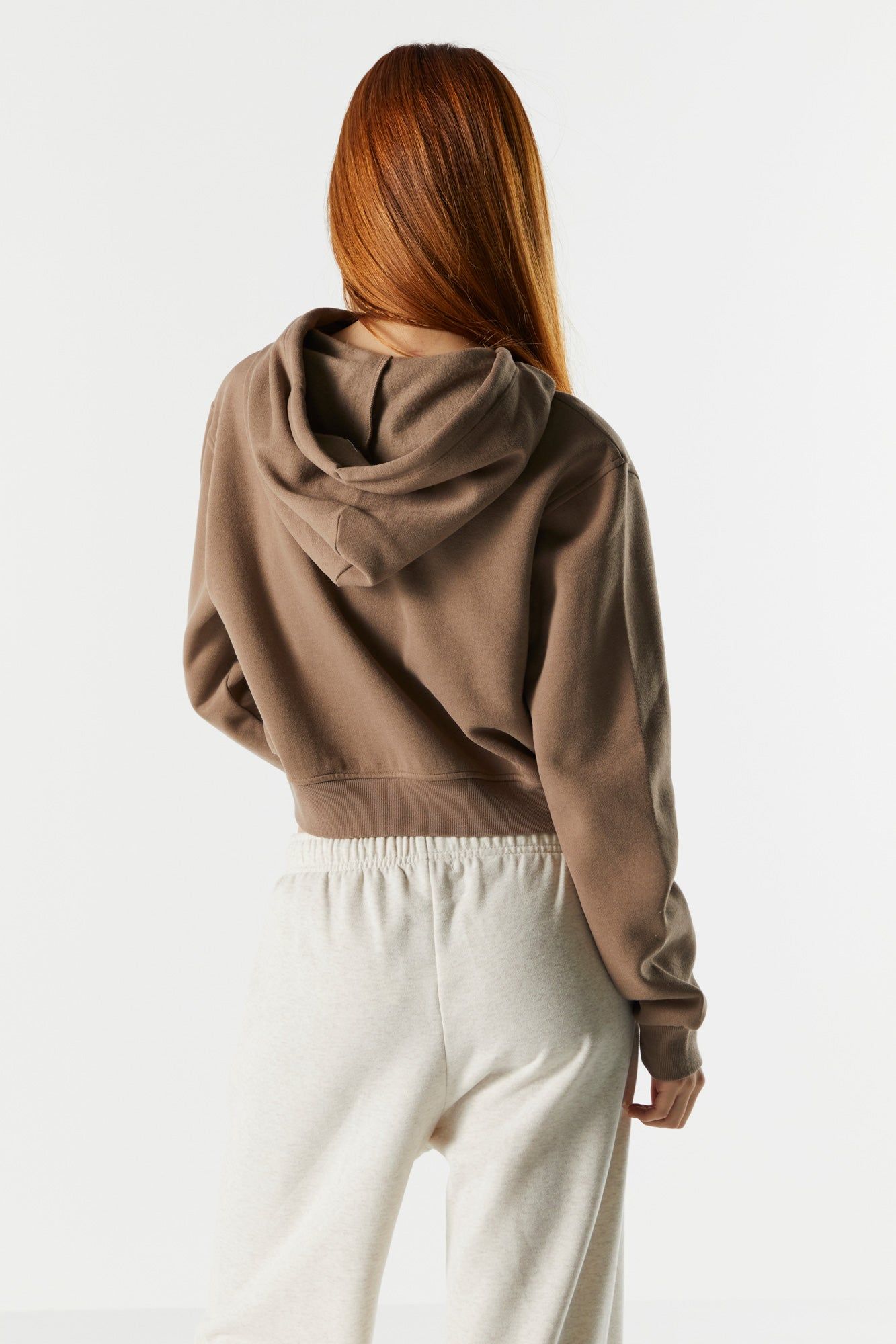 Solid Fleece Cropped Zip-Up Hoodie sold by Urban Planet product image thumbnail 5