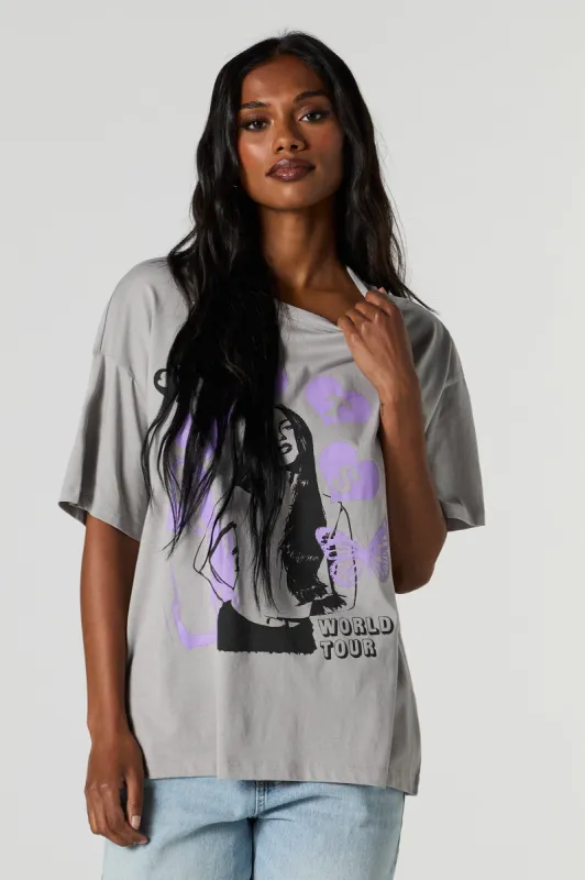 Olivia Rodrigo World Tour Graphic Boyfriend T-Shirt sold by Urban Planet