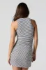 Striped Ribbed Ruched Mini Dress sold by Urban Planet