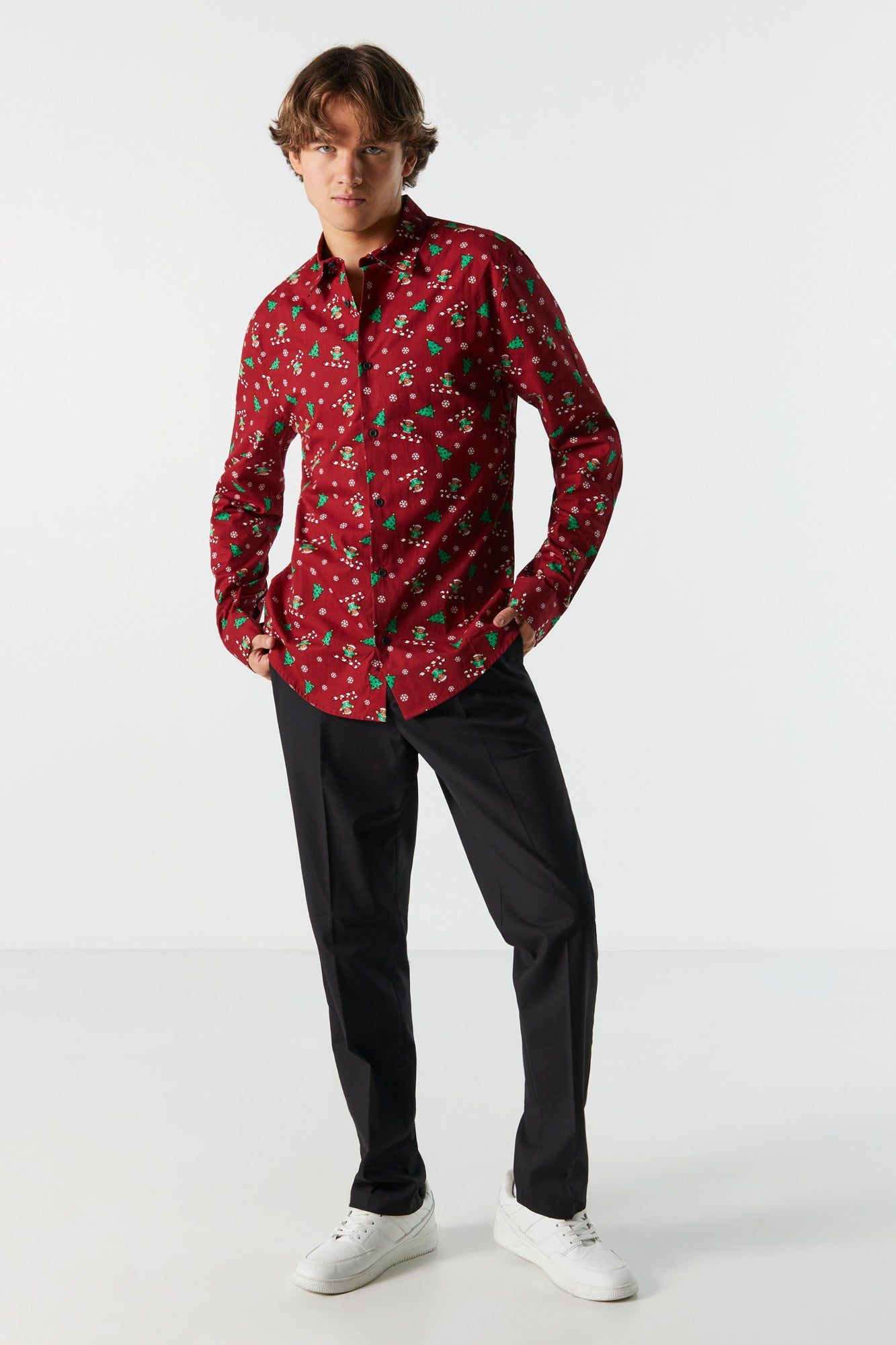 Gingerbread Print Button-Up Top sold by Urban Planet product image thumbnail 4