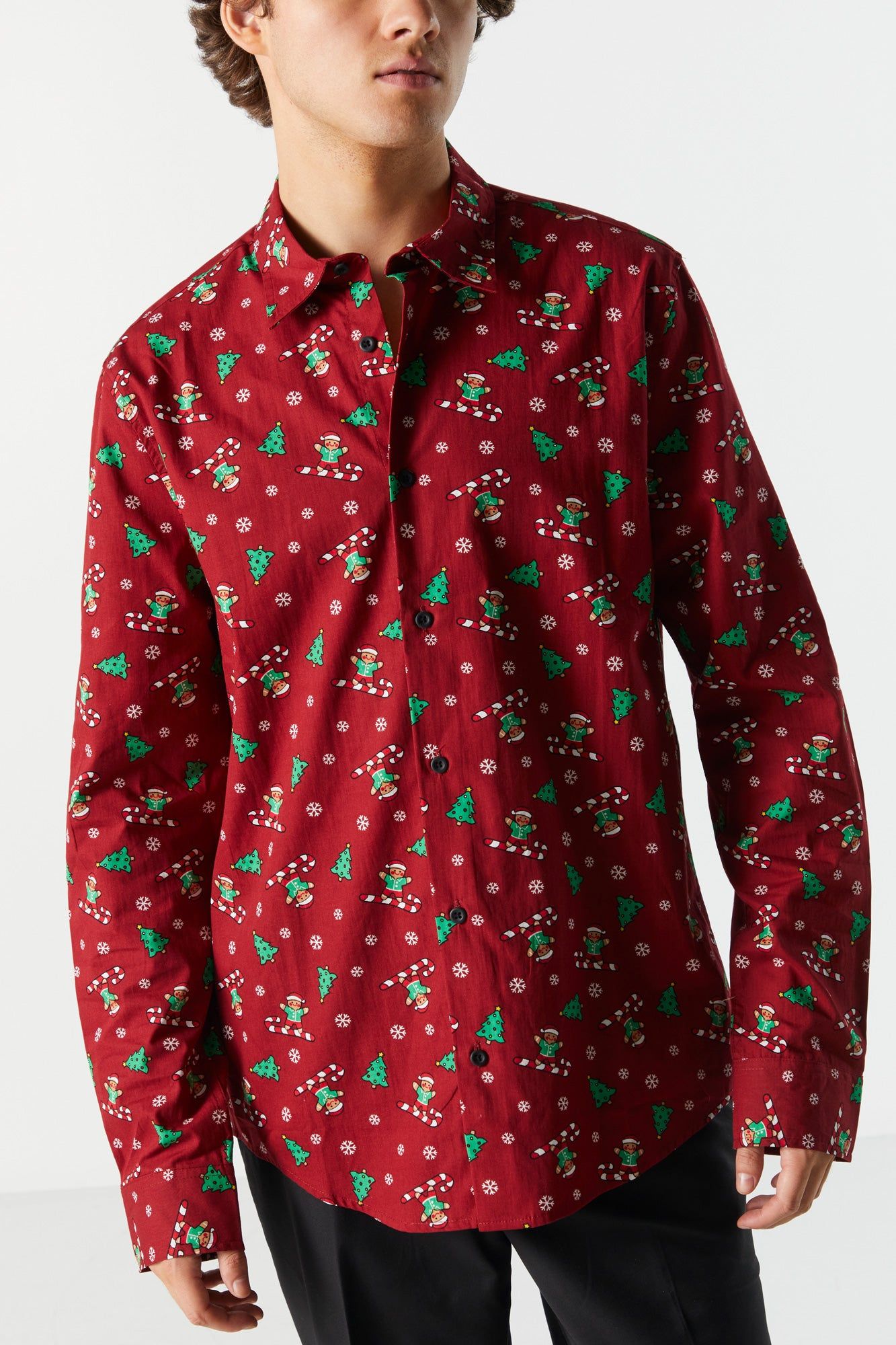Gingerbread Print Button-Up Top sold by Urban Planet product image thumbnail 2