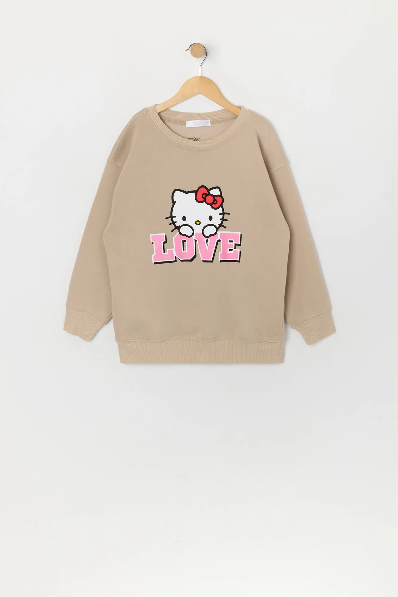 Girls Hello Kitty Love Graphic Oversized Sweatshirt sold by Urban Planet