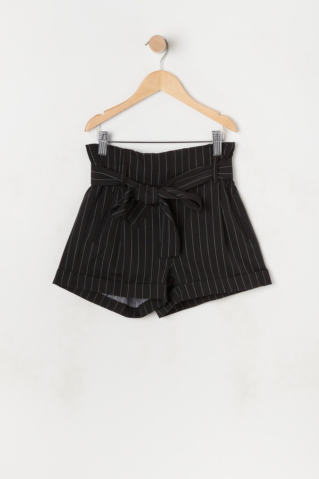 Girls Striped Belted Paperbag Short sold by Urban Planet