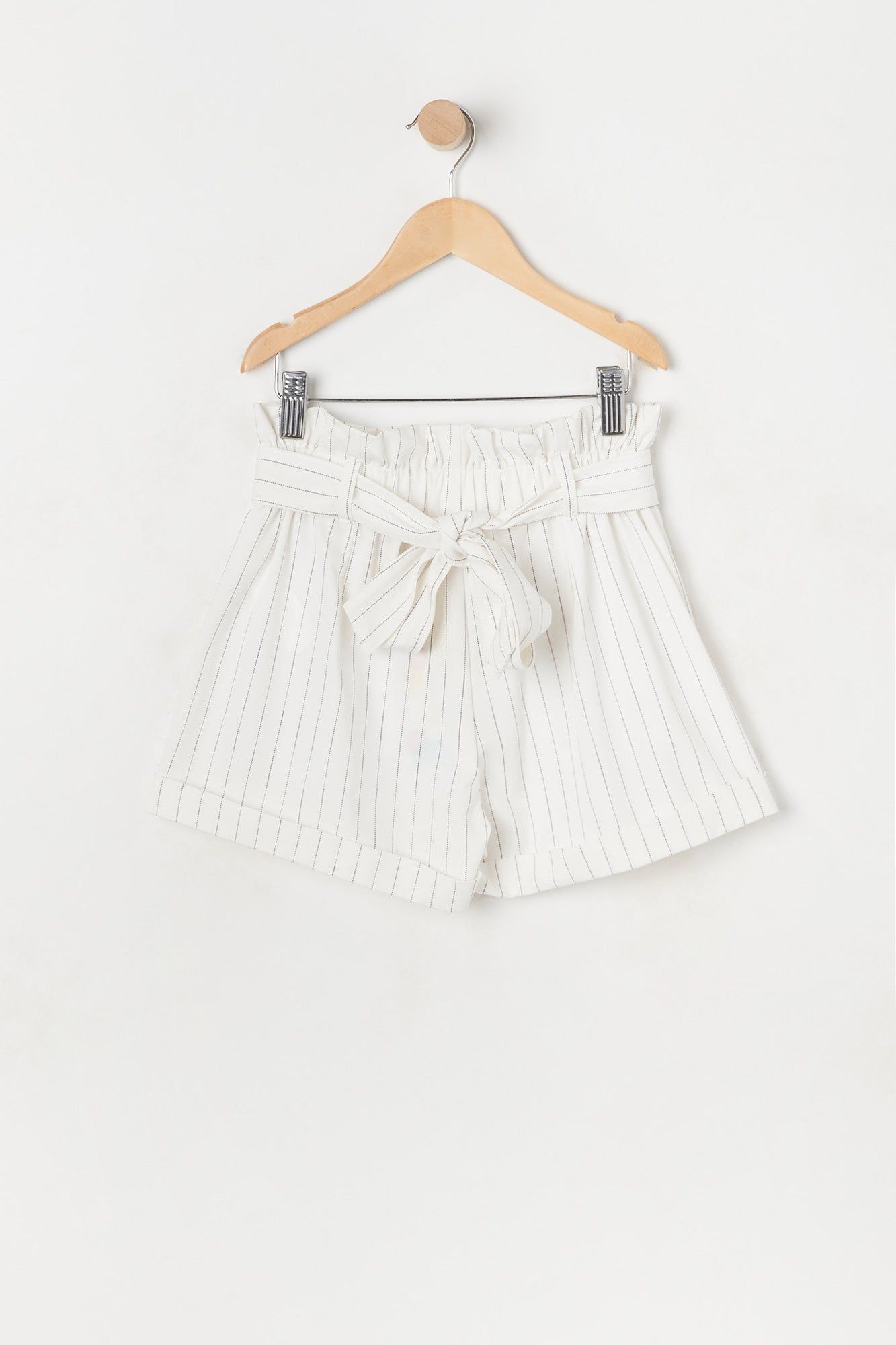 Girls Striped Belted Paperbag Short sold by Urban Planet product image thumbnail 3