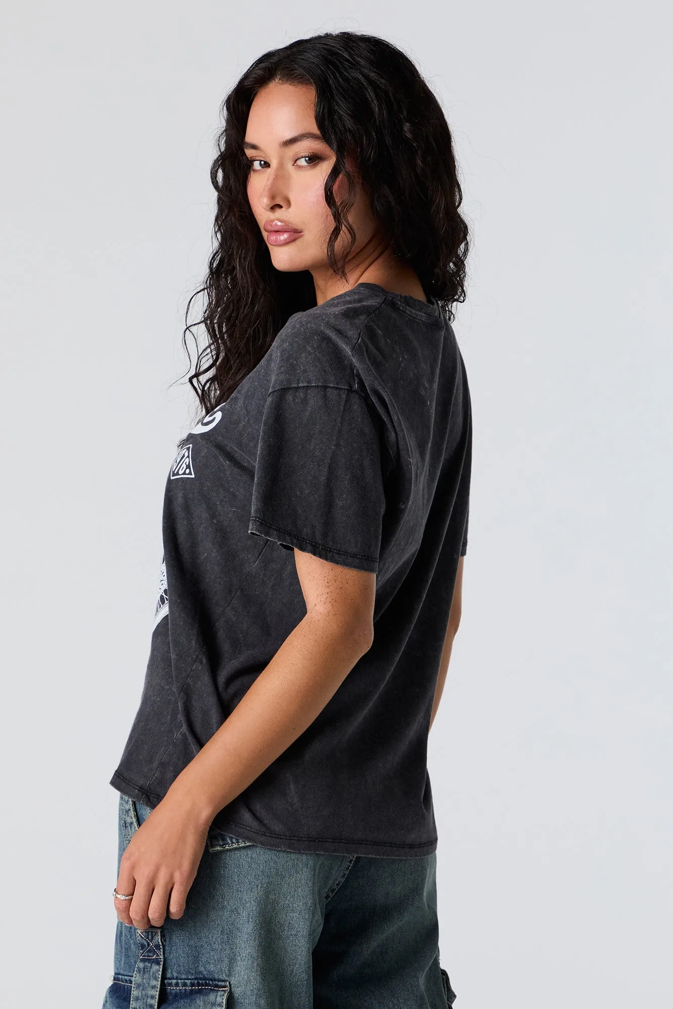 Cali Motorcycle Club Graphic Washed Boyfriend T-Shirt sold by Urban Planet product image thumbnail 3