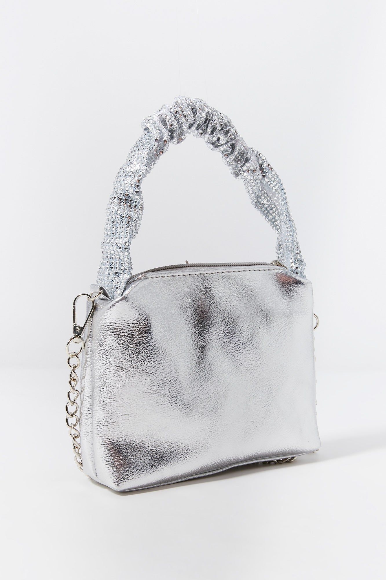 Metallic Rhinestone Handle Purse sold by Urban Planet product image thumbnail 3