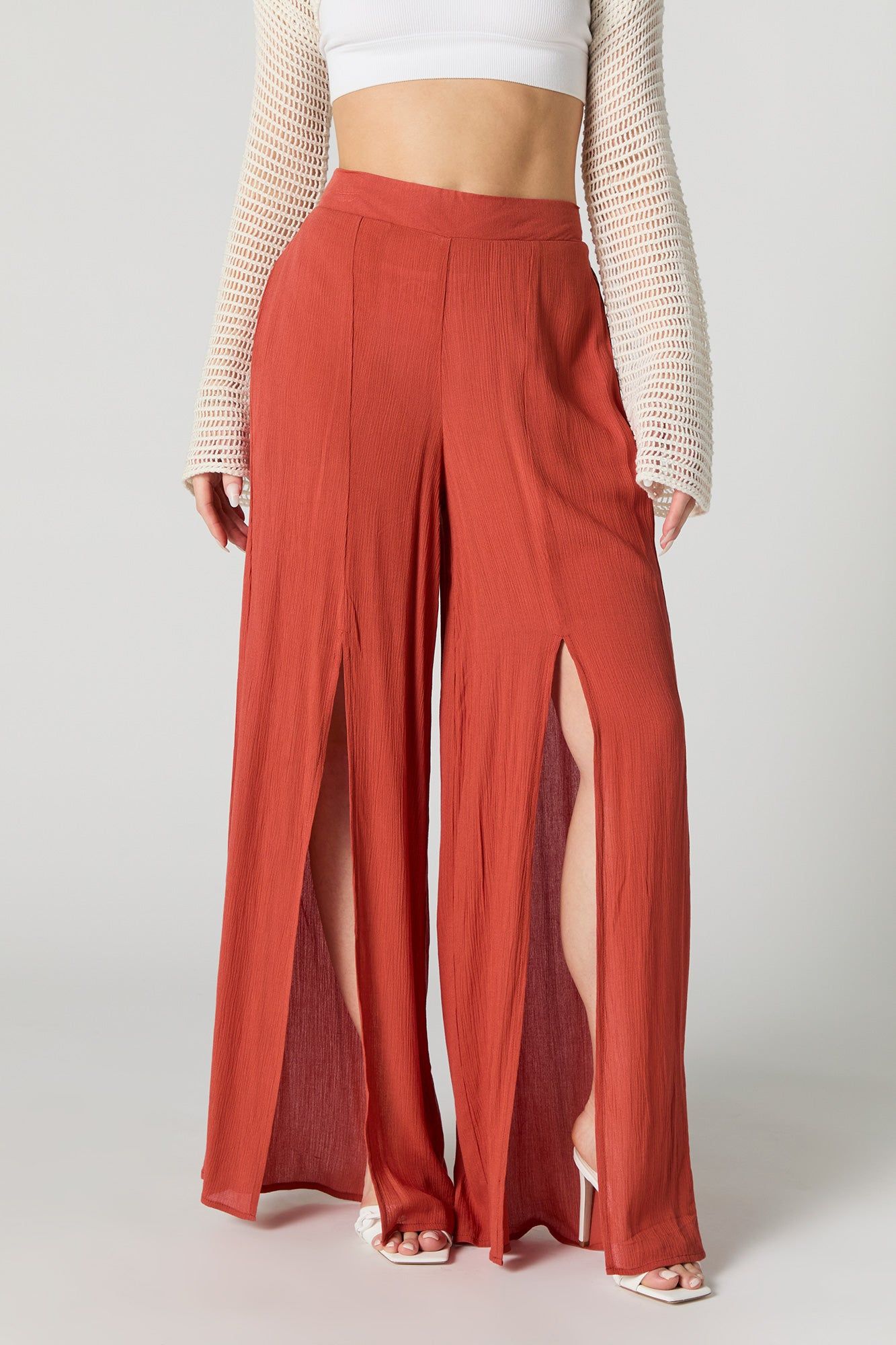 Pantalon à jambe large avec fente sold by Urban Planet product image thumbnail 2
