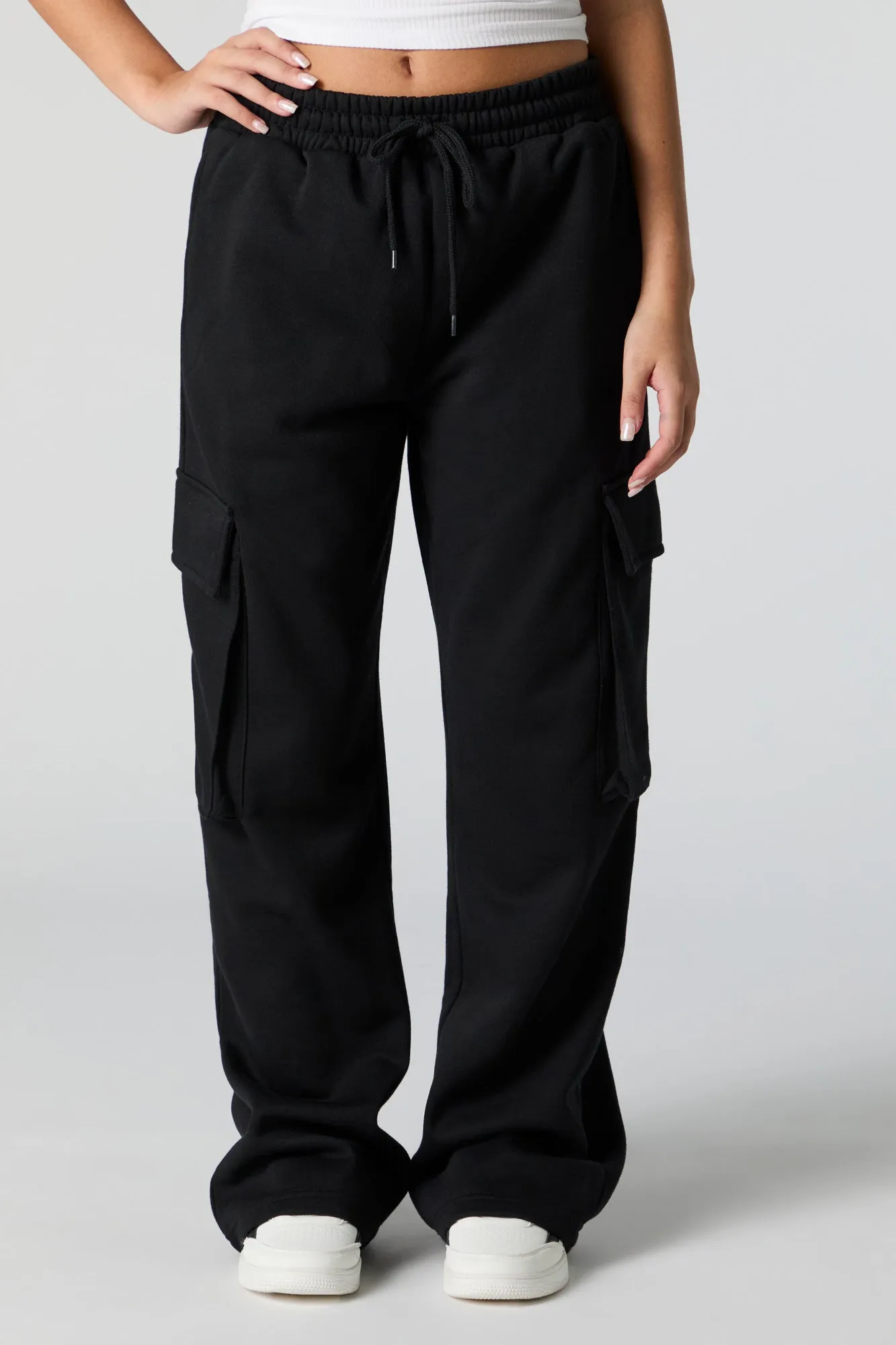 Fleece Wide Leg Cargo Sweatpant sold by Urban Planet product image thumbnail 5