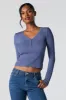 Ribbed Henley Long Sleeve Top sold by Urban Planet