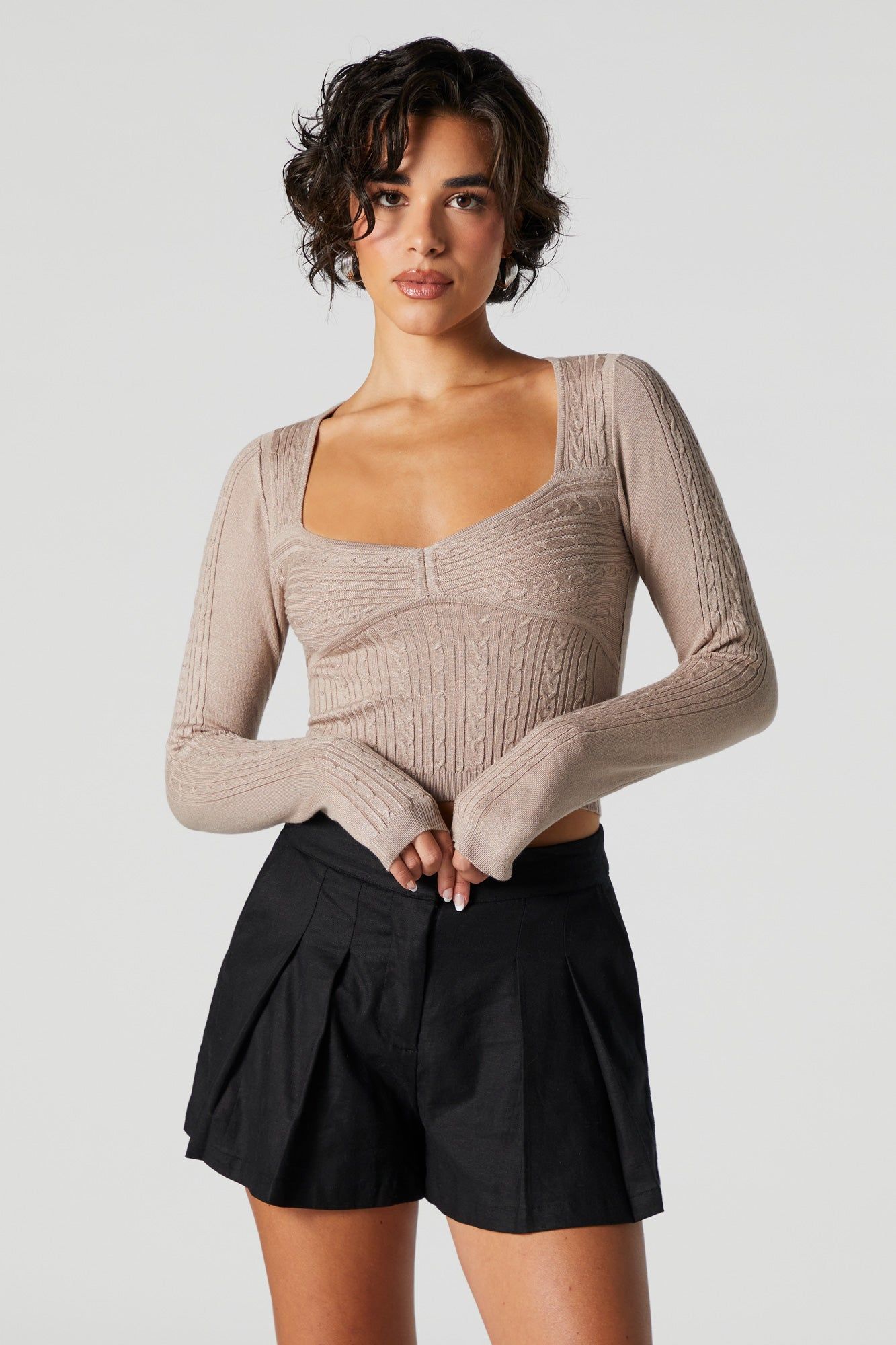 Chandail en tricot torsadé à manches longues sold by Urban Planet product image thumbnail 5
