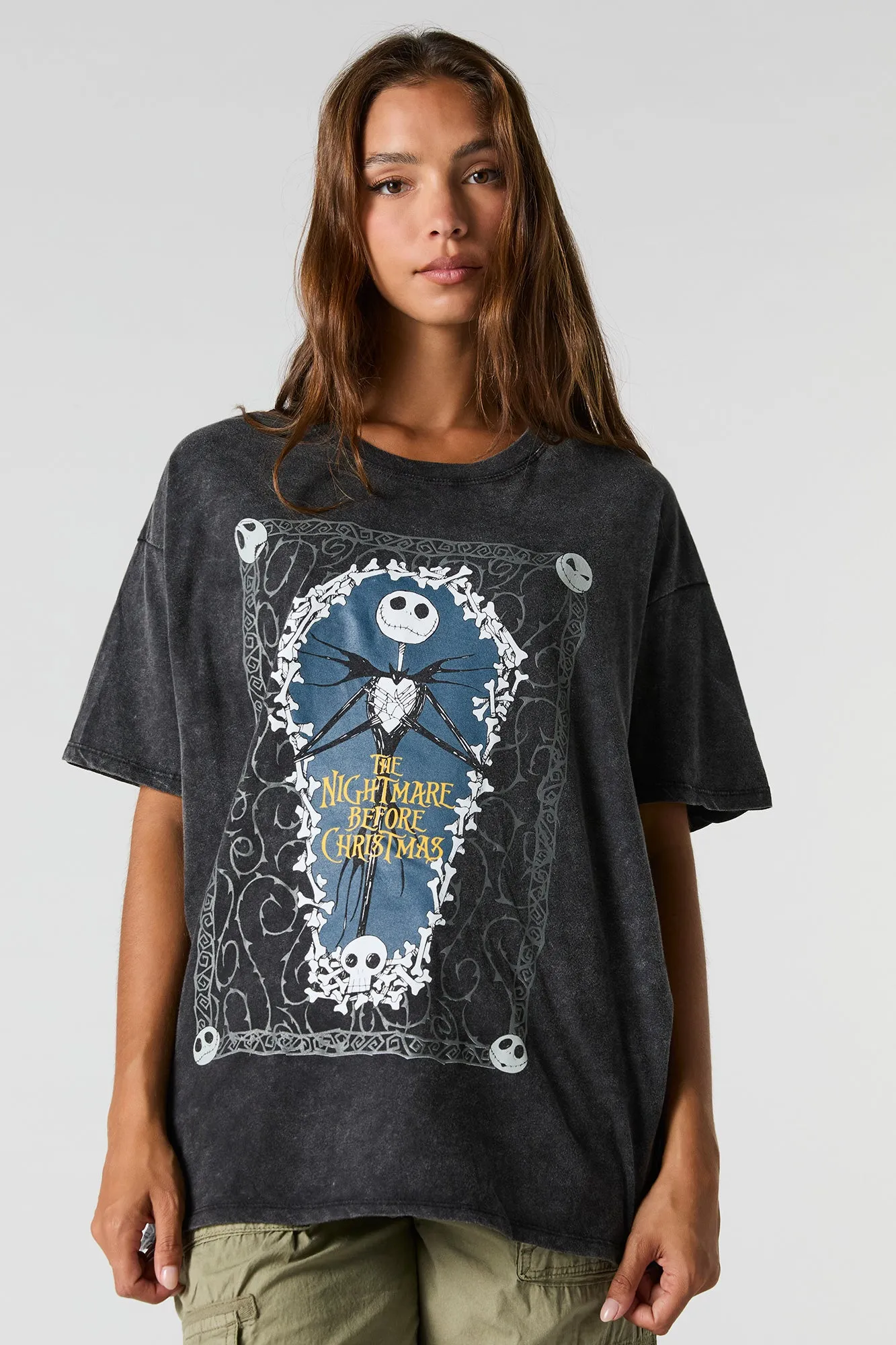 The Nightmare Before Christmas Graphic Washed Boyfriend T-Shirt sold by Urban Planet
