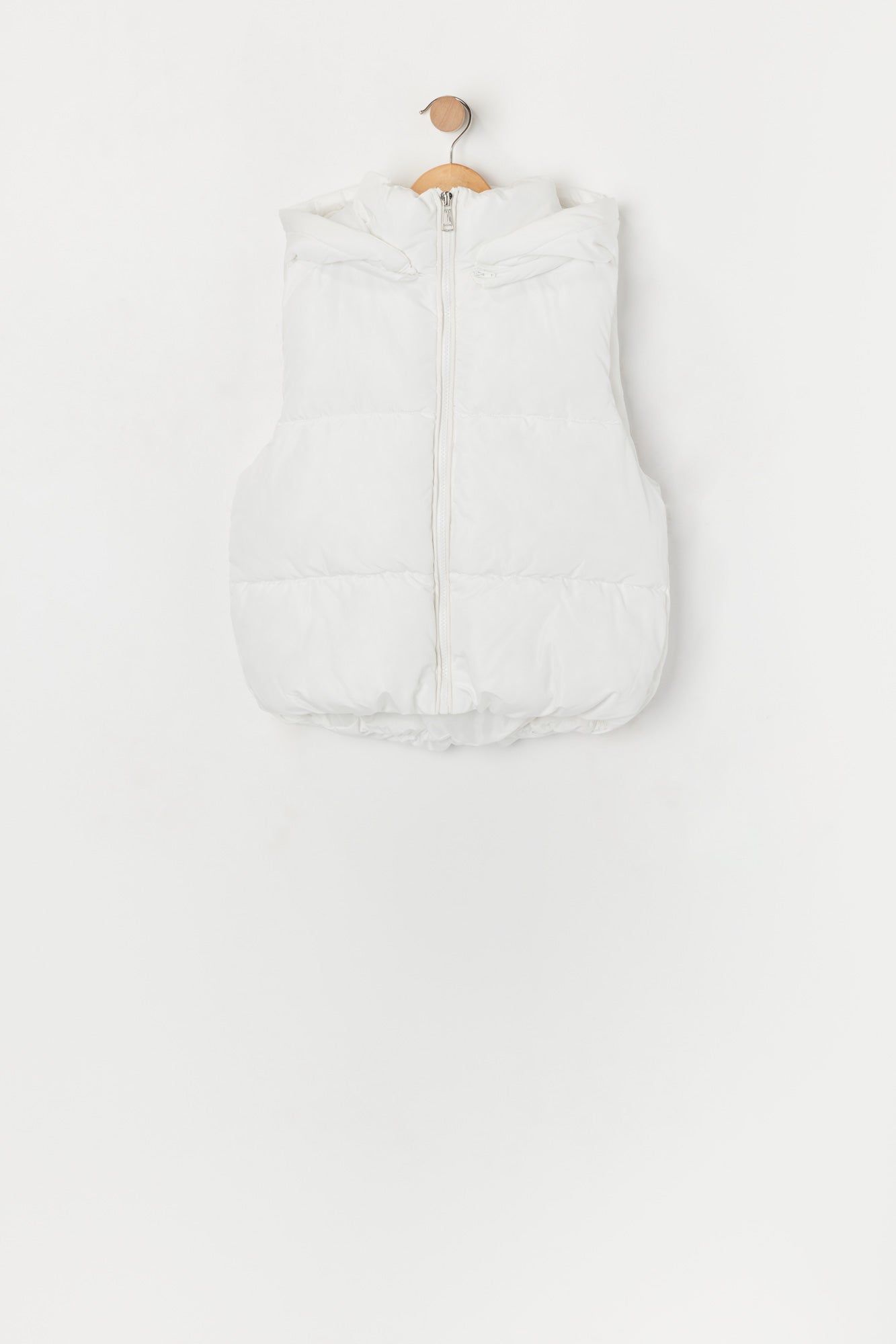 Girls Hooded Puffer Vest sold by Urban Planet