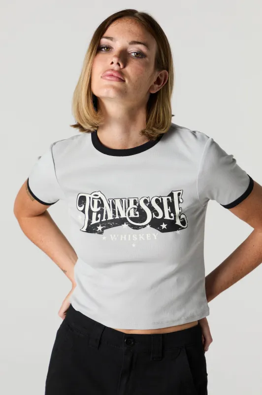 Tennessee Whiskey Graphic Ringer T-Shirt sold by Urban Planet