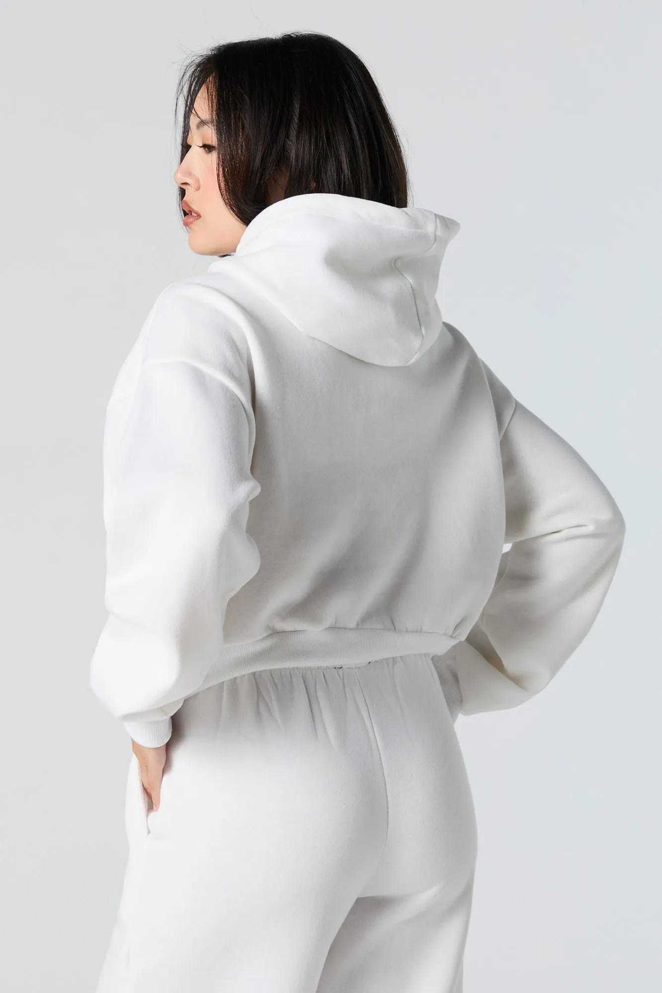 Haut à capuchon en molleton avec demi-fermeture à glissière sold by Urban Planet product image thumbnail 5