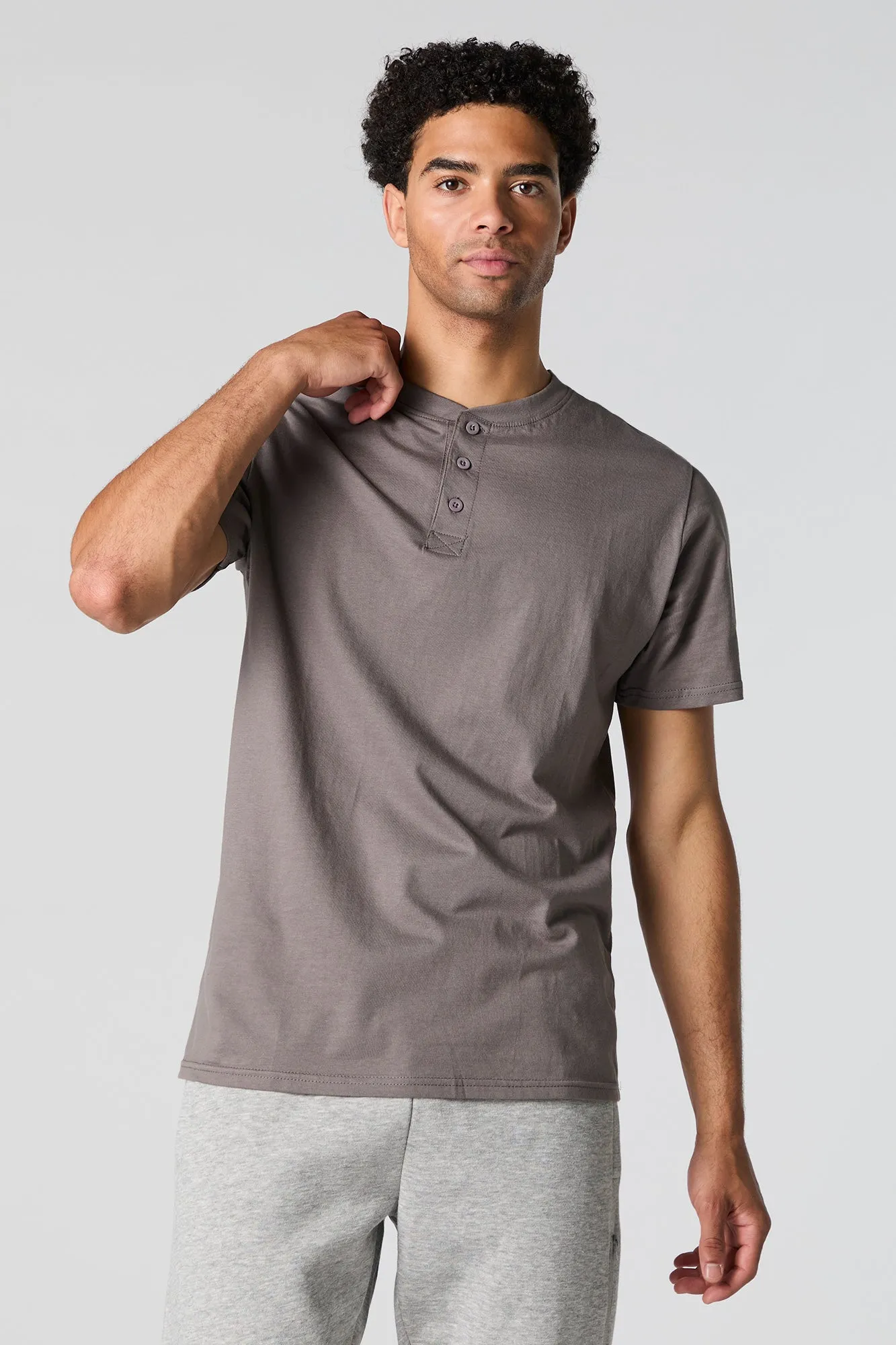 T-shirt Henley uni sold by Urban Planet product image thumbnail 4