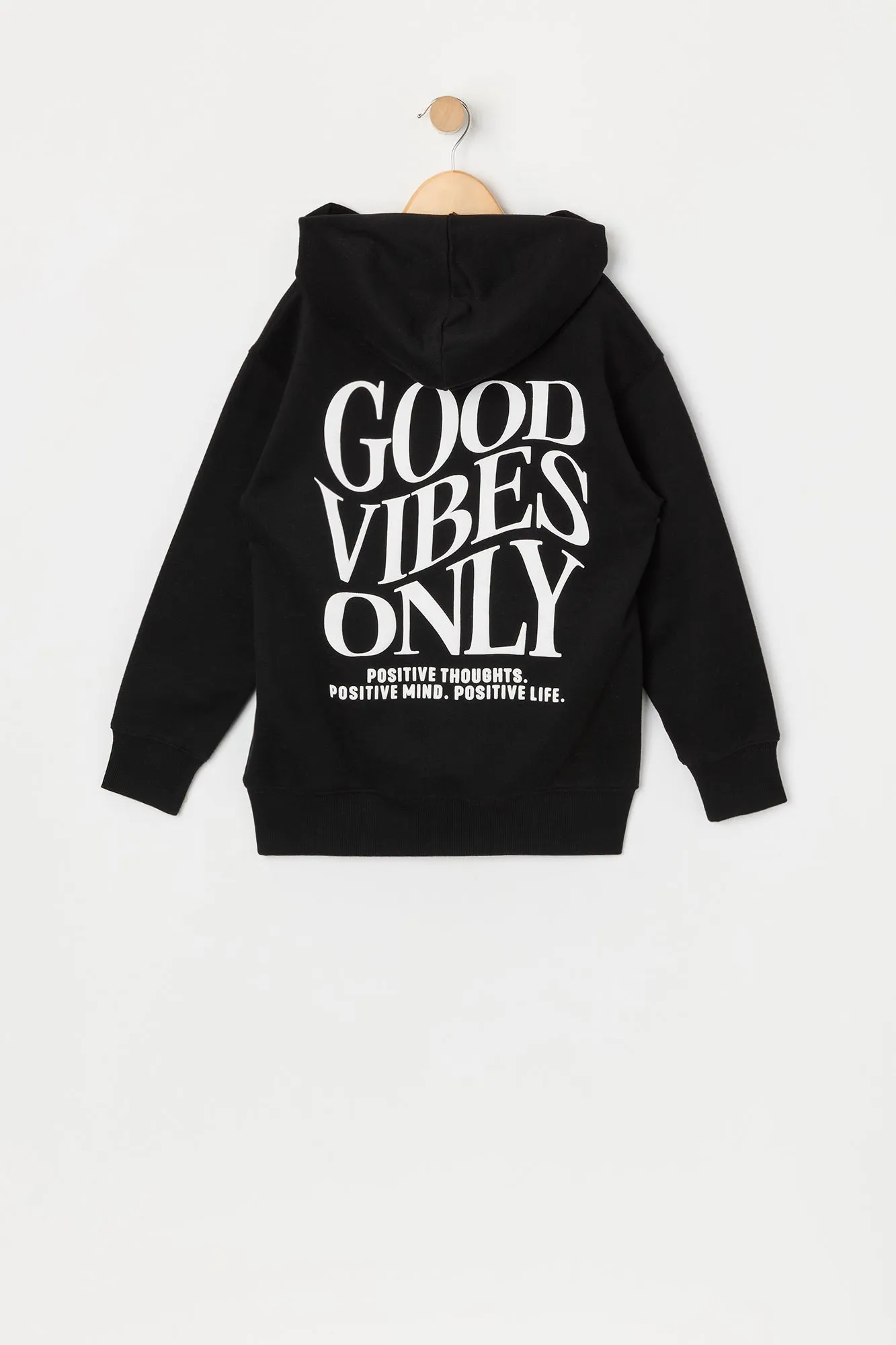 Haut à capuchon en molleton avec imprimé Good Vibes Only pour fille sold by Urban Planet product image thumbnail 2
