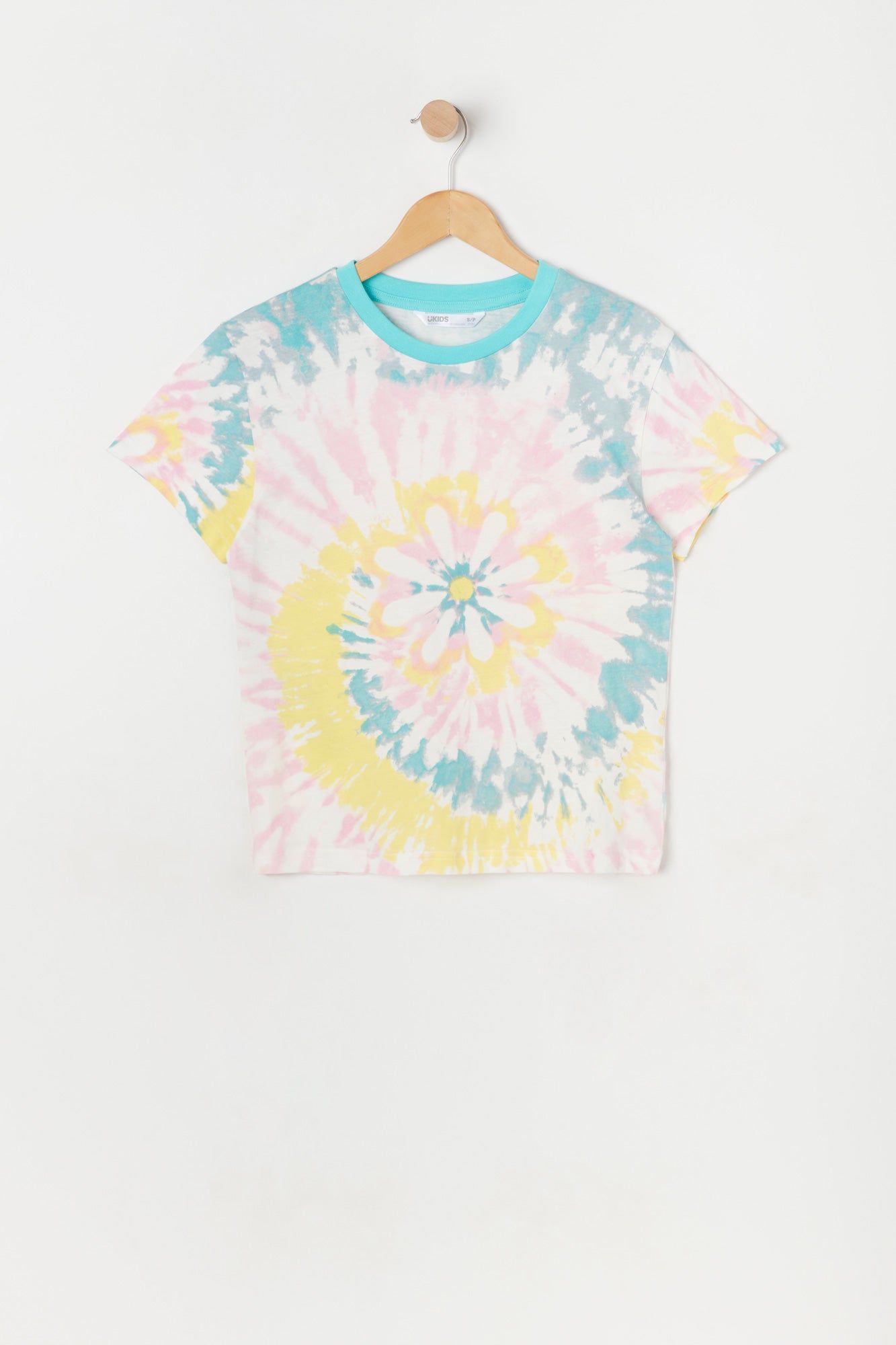Girls Oversized Flower Tie-Dye T-Shirt sold by Urban Planet