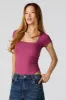 Ribbed Square Neck Short Sleeve Bodysuit sold by Urban Planet