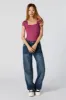 Ribbed Square Neck Short Sleeve Bodysuit sold by Urban Planet