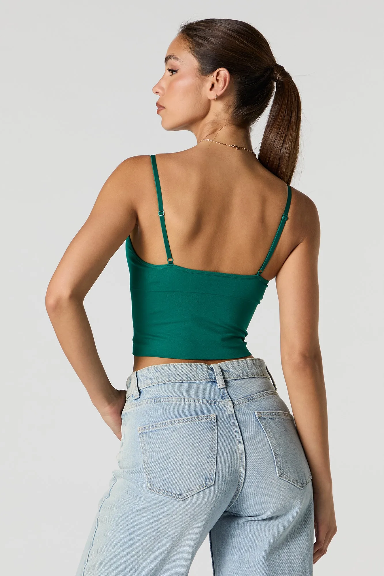 Seamless V-Neck Tank with Built-In Bra Cups sold by Urban Planet product image thumbnail 2