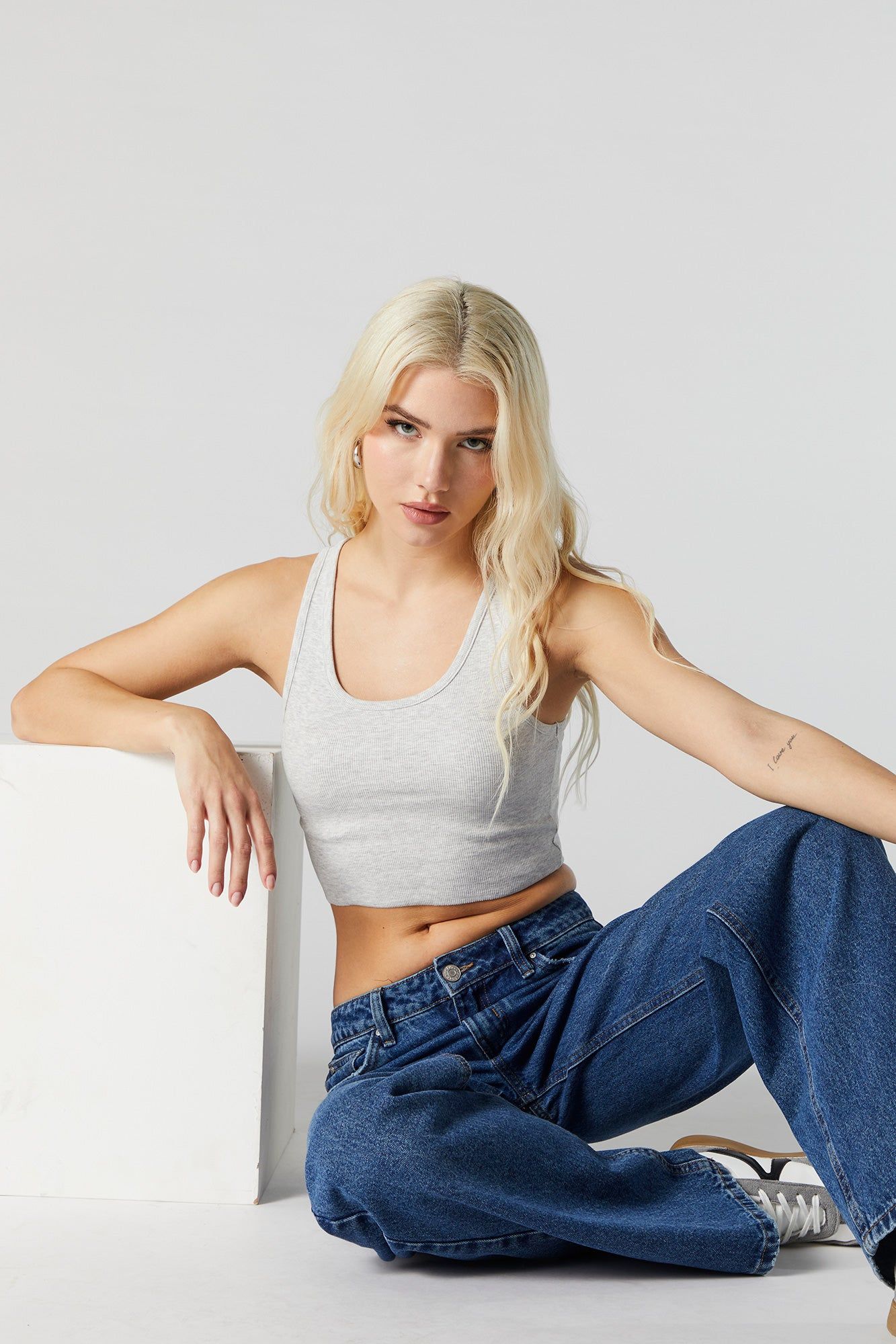 Ribbed Striped Scoop Neck Tank sold by Urban Planet product image thumbnail 5