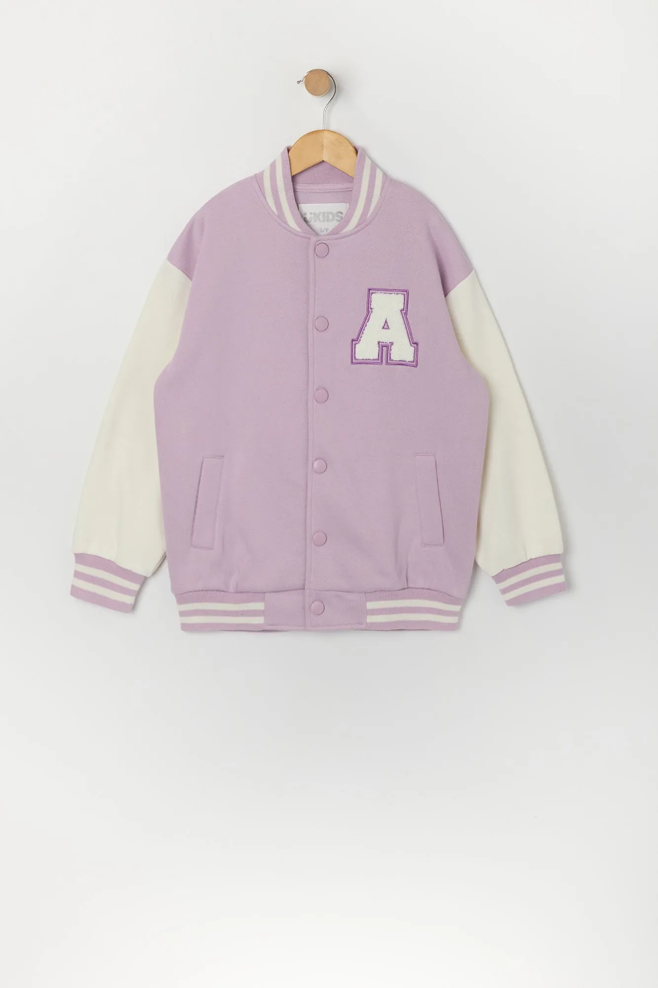Girls Chenille Embroidered Varsity Jacket sold by Urban Planet product image thumbnail 5