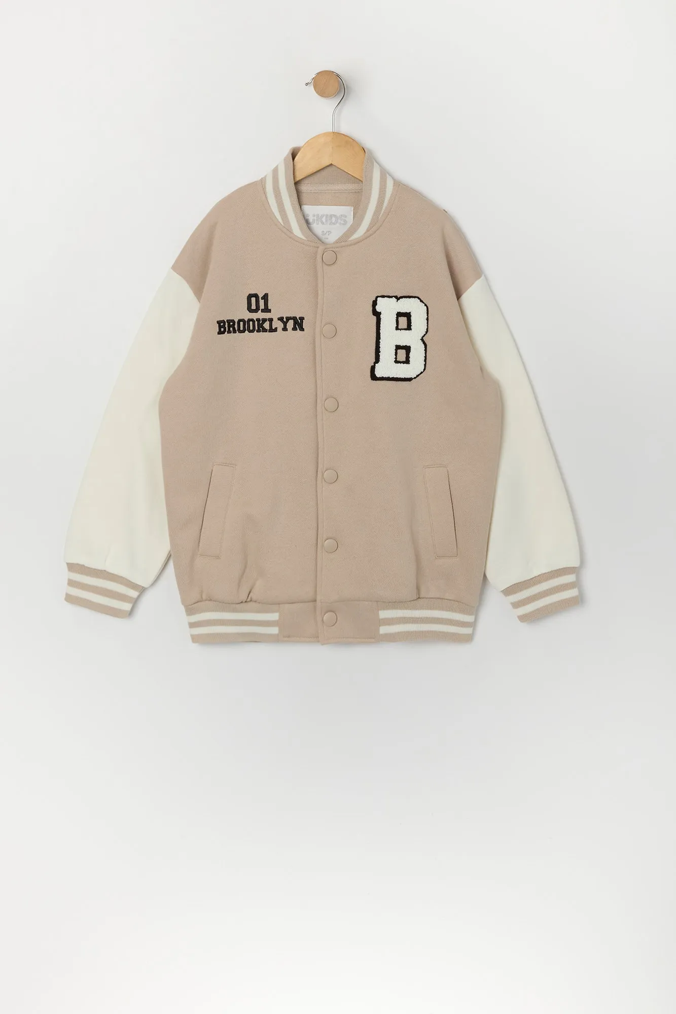 Girls Chenille Embroidered Varsity Jacket sold by Urban Planet
