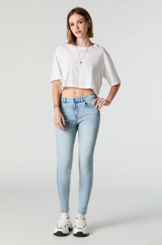 Jean ajusté mi-taille délavé pâle Rio sold by Urban Planet