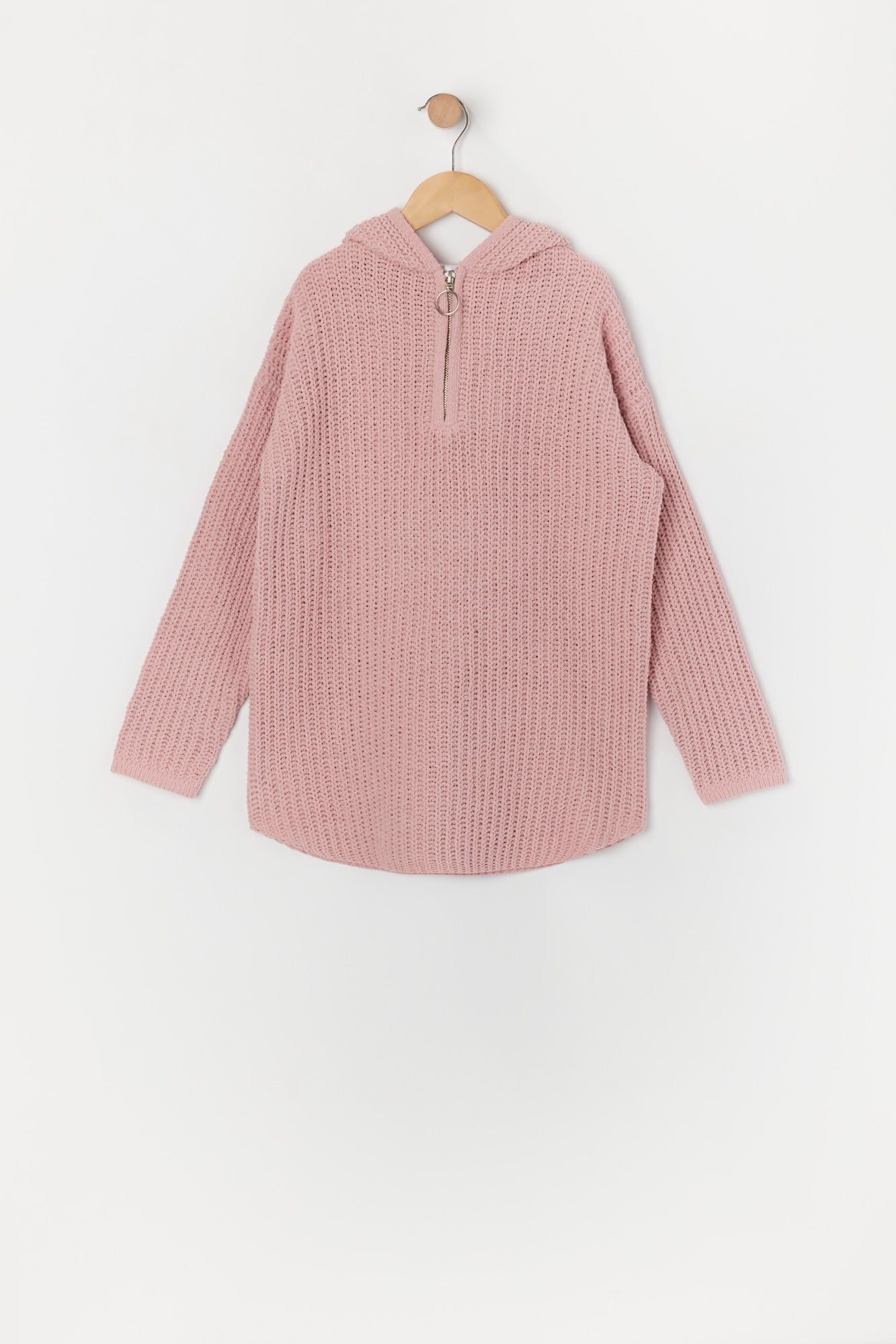 Chandail en tricot à capuchon à glissière un quart pour filles sold by Urban Planet product image thumbnail 2