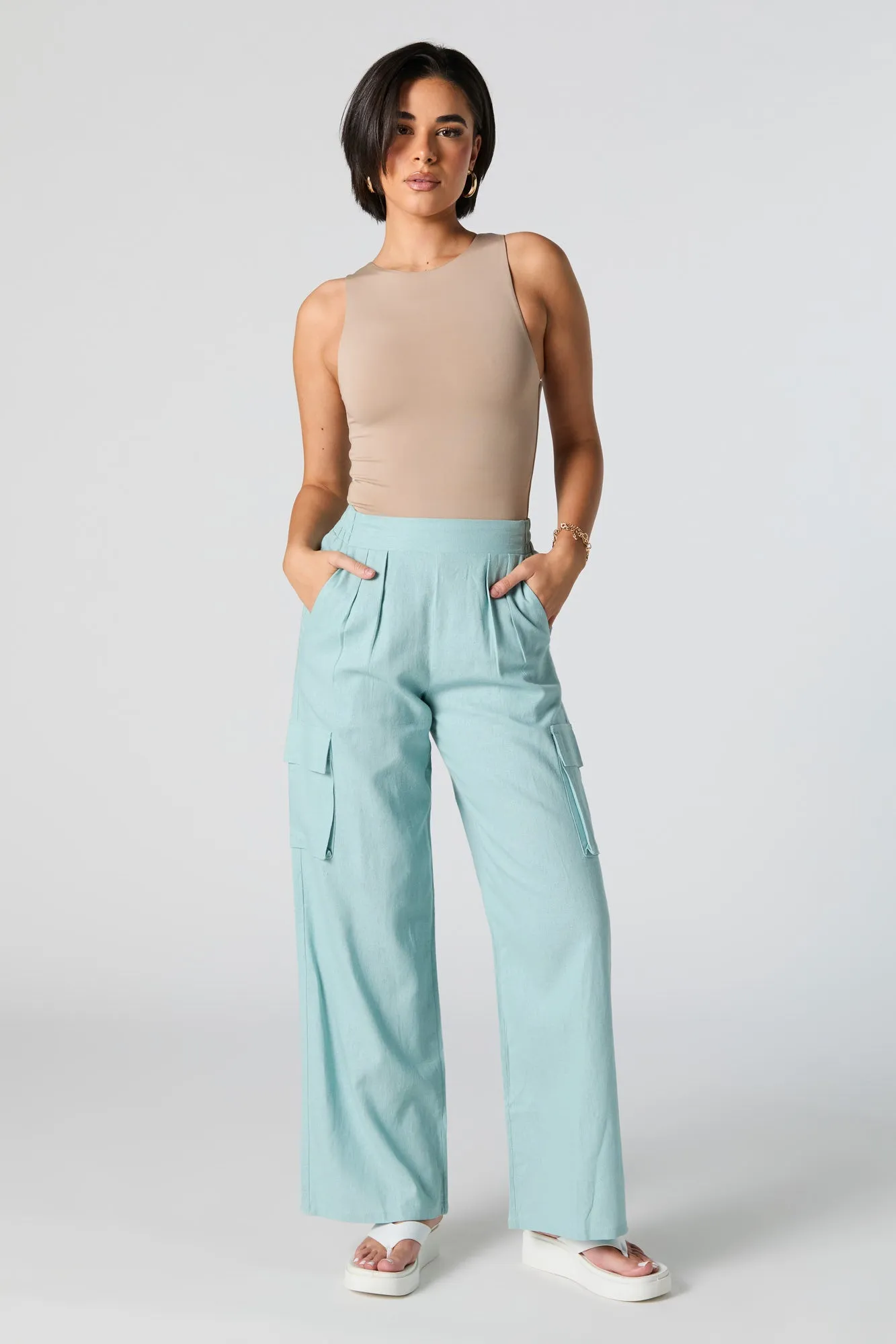 Pantalon cargo à jambe large plissé sold by Urban Planet product image thumbnail 4