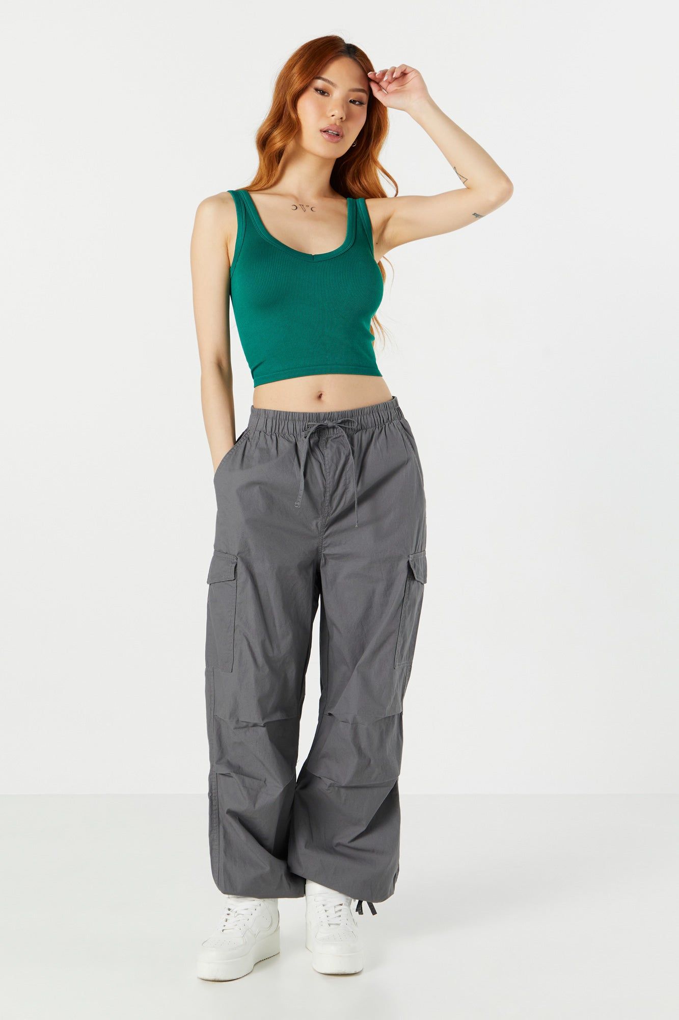 Seamless V-Neck Ribbed Tank sold by Urban Planet product image thumbnail 6