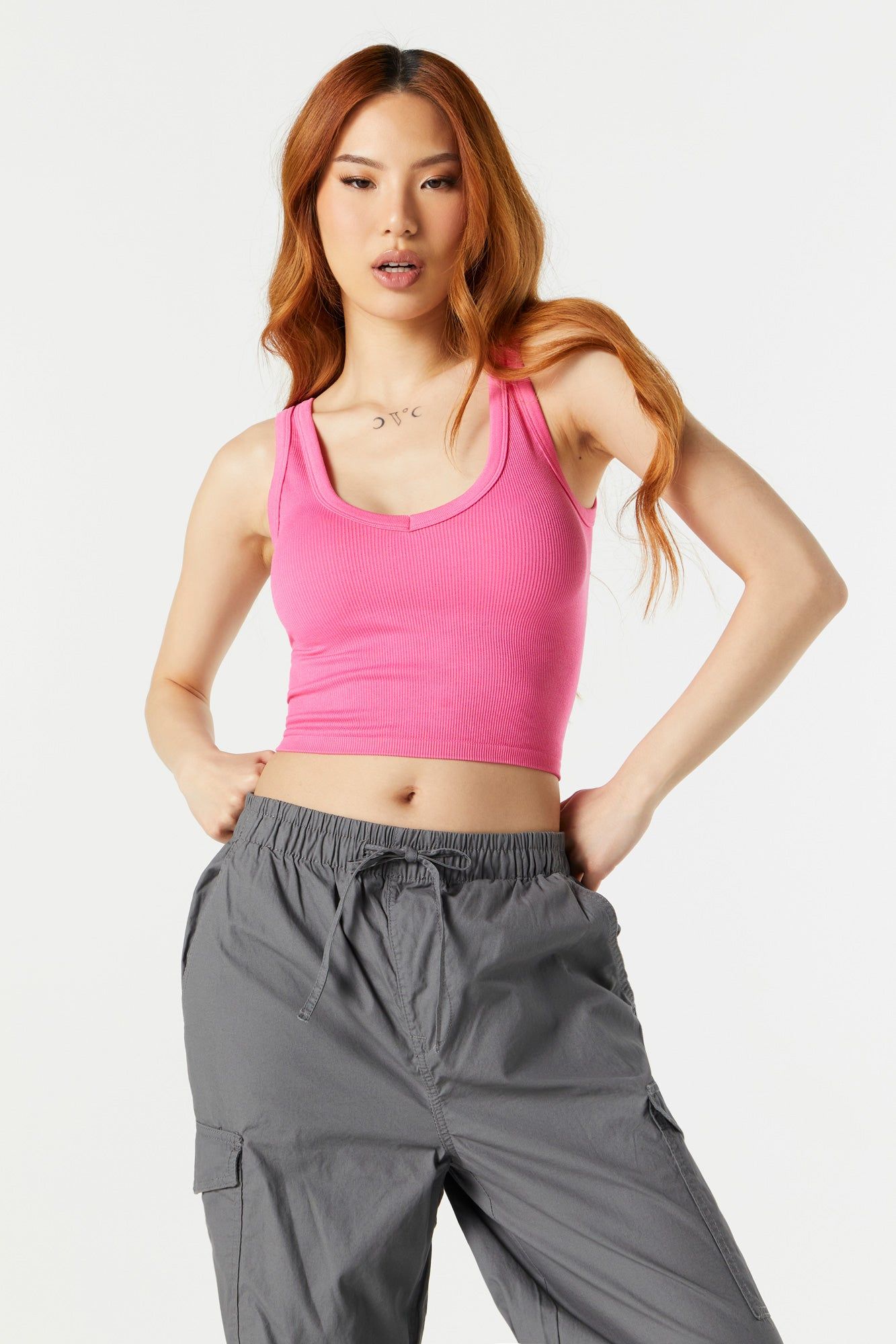 Seamless V-Neck Ribbed Tank sold by Urban Planet