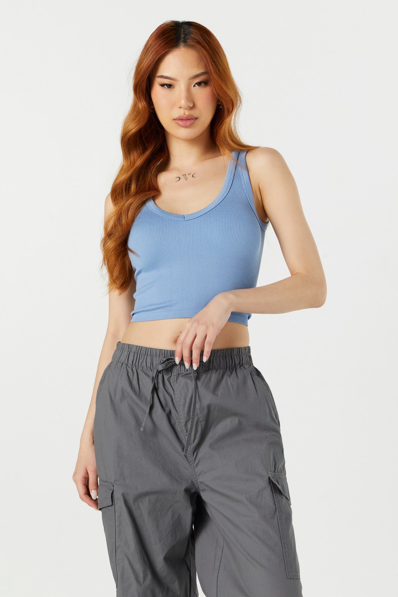 Seamless V-Neck Ribbed Tank sold by Urban Planet product image thumbnail 7