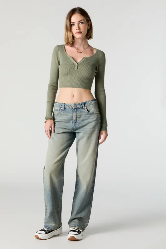 Dyed Washed Slouchy Straight Jean sold by Urban Planet
