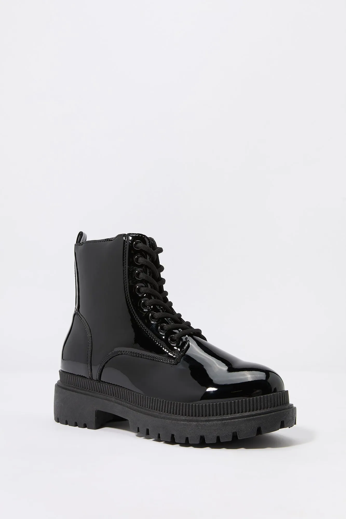 Bottes lacées en similicuir verni sold by Urban Planet product image thumbnail 2