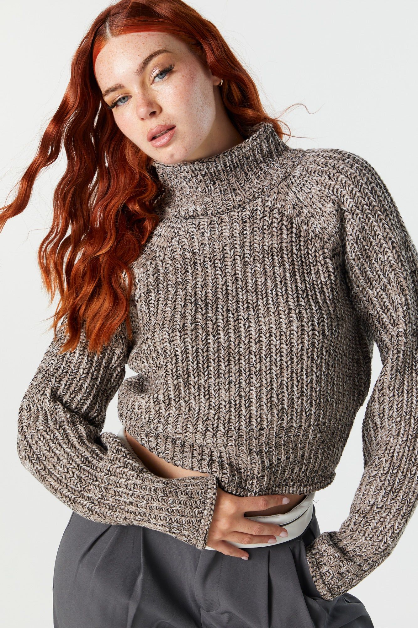 Chunky Knit Turtleneck Sweater sold by Urban Planet product image thumbnail 2