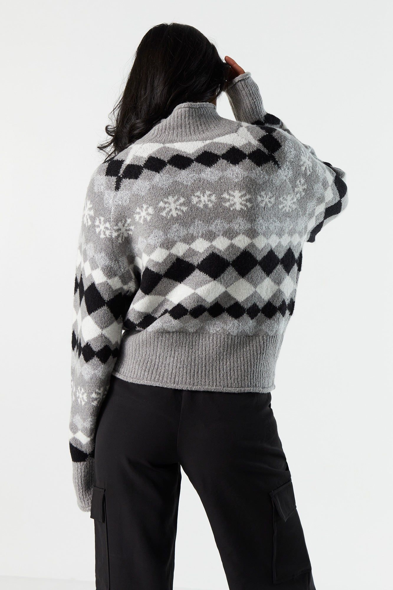 Grey Fairisle Knit Turtleneck sold by Urban Planet product image thumbnail 2