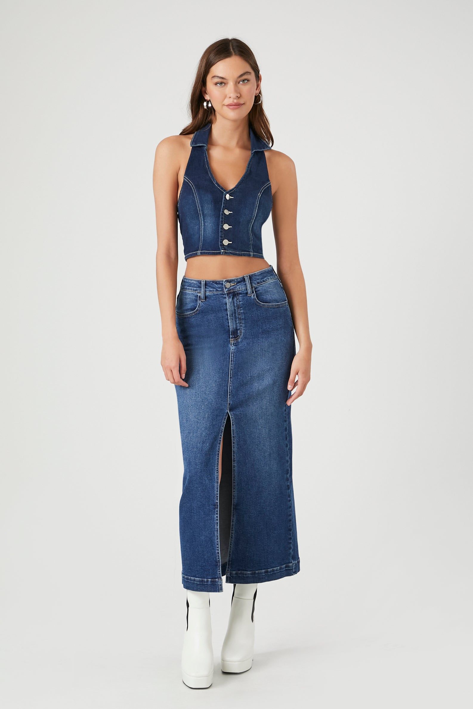 Denim Slit Maxi Skirt sold by Urban Planet product image thumbnail 5