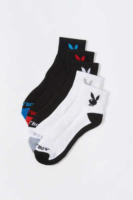 Chaussettes aux chevilles à imprimé Playboy (paquet de 5) sold by Urban Planet