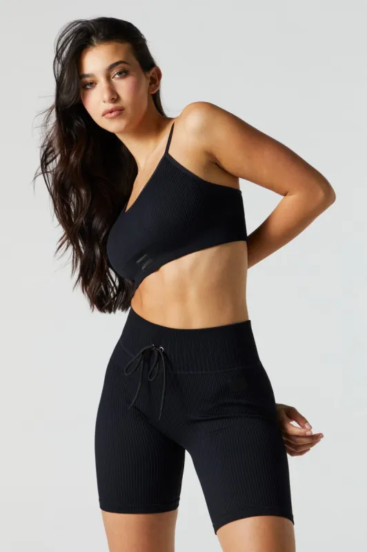 Short de cycliste Sommer Ray noir côtelé sans couture sold by Urban Planet