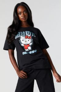 T-shirt de coupe garçonne à imprimé Hello Kitty sold by Urban Planet