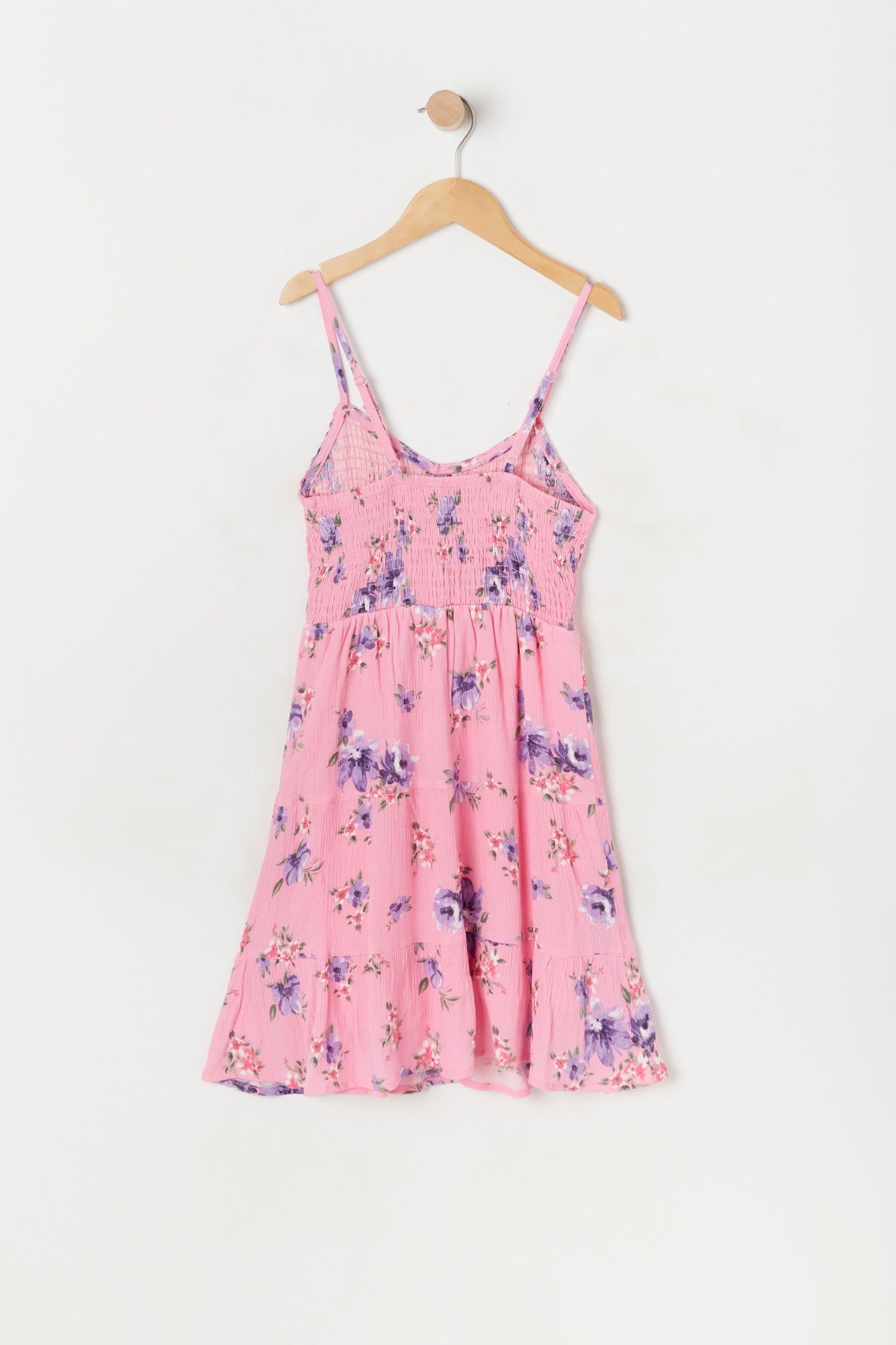 Girls Pink Floral Print Smock Dress sold by Urban Planet product image thumbnail 2