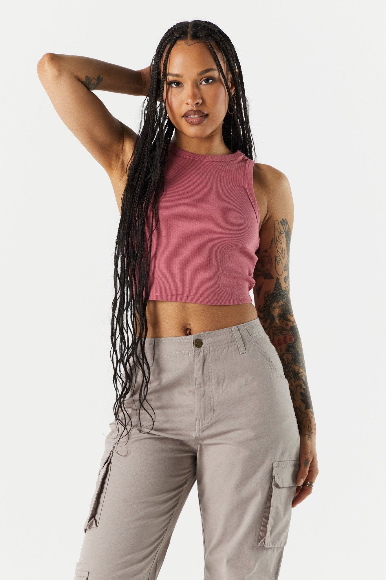 Everyday High Neck Ribbed Tank sold by Urban Planet product image thumbnail 7