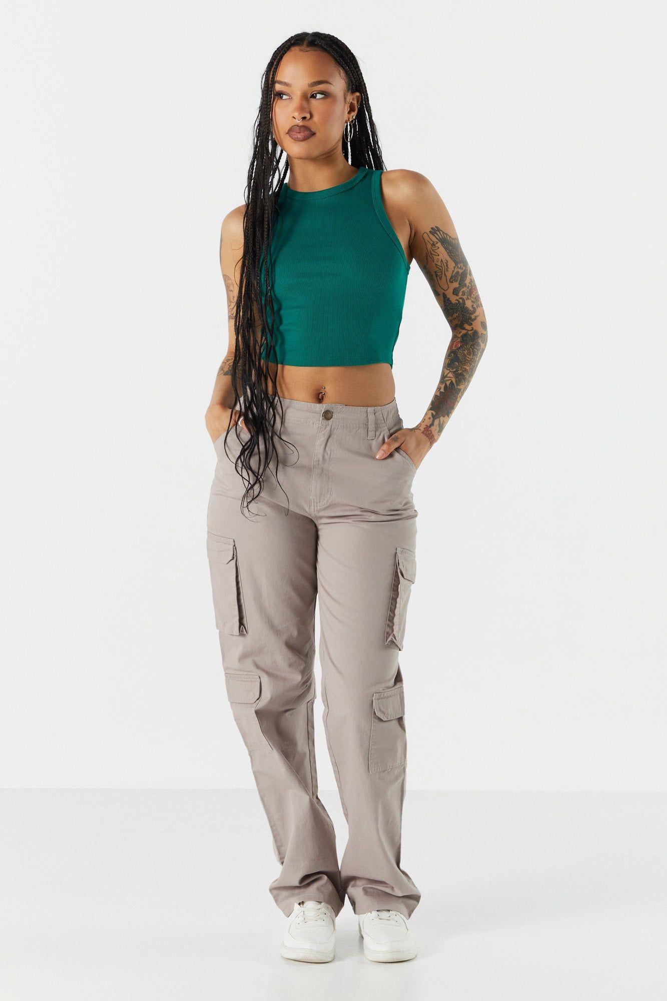 Everyday High Neck Ribbed Tank sold by Urban Planet product image thumbnail 3