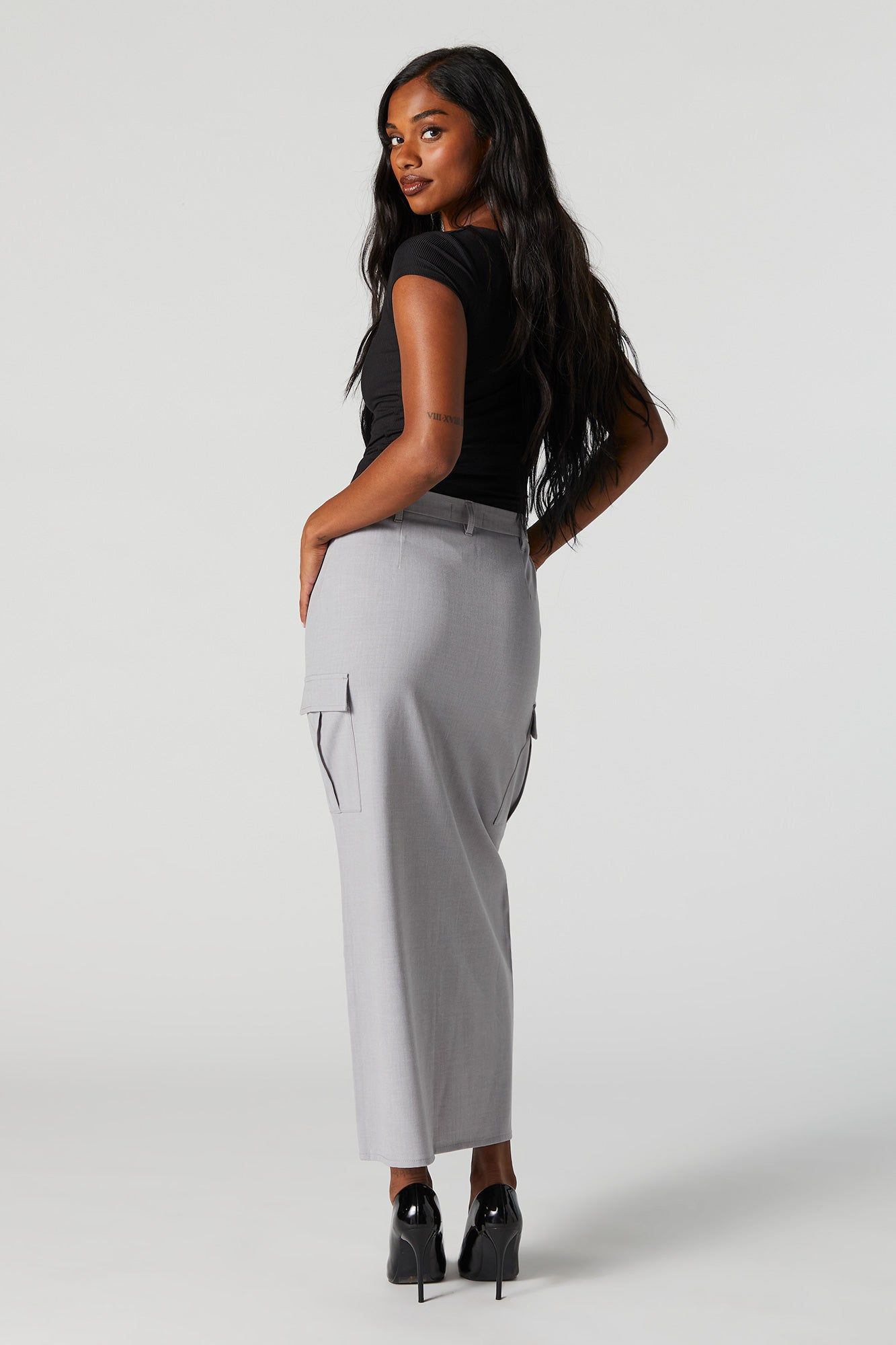 Front Slit Cargo Maxi Skirt sold by Urban Planet product image thumbnail 2