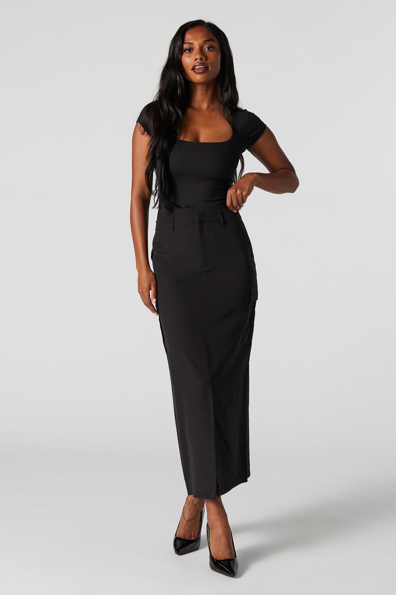 Front Slit Cargo Maxi Skirt sold by Urban Planet product image thumbnail 4