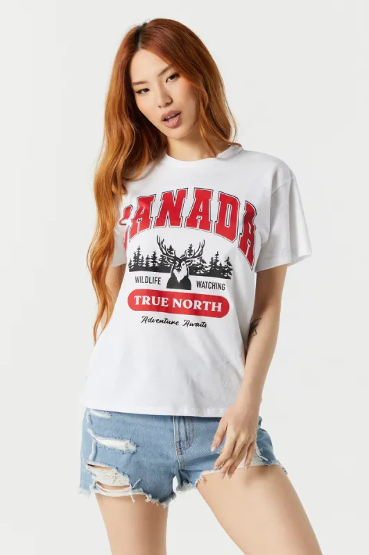 Canada Wildlife Graphic Boyfriend T-Shirt sold by Urban Planet